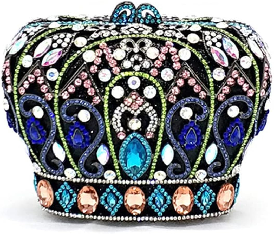 Women Luxury Crown Shaped Crystal Evening Clutch Elegant Rhinestones Party Handbag and Purse | Amazon (US)