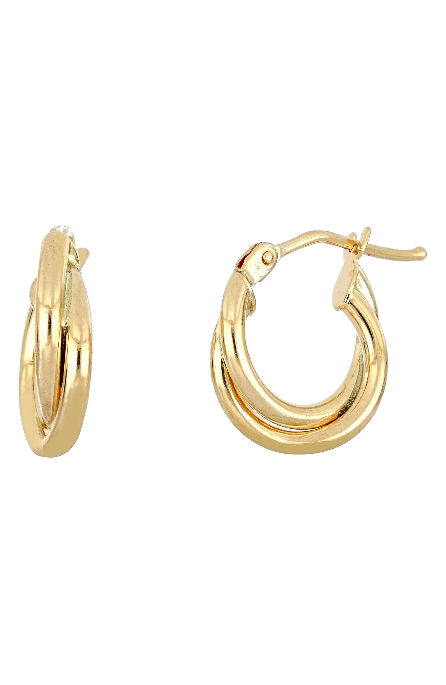 14K Gold Overlap Hoop Earrings | Nordstrom