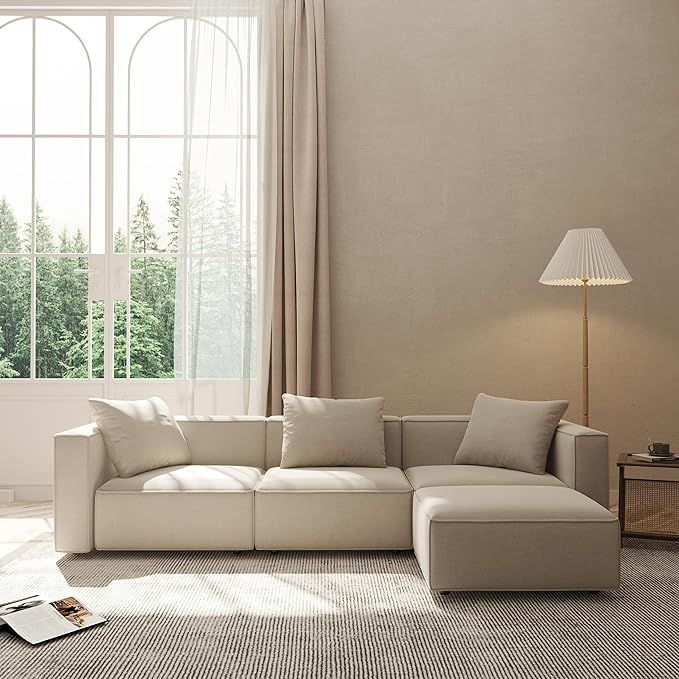 Acanva Luxury Modular Sectional Living Room Sofa Set, Modern Minimalist Style Couch with Ottoman ... | Amazon (US)