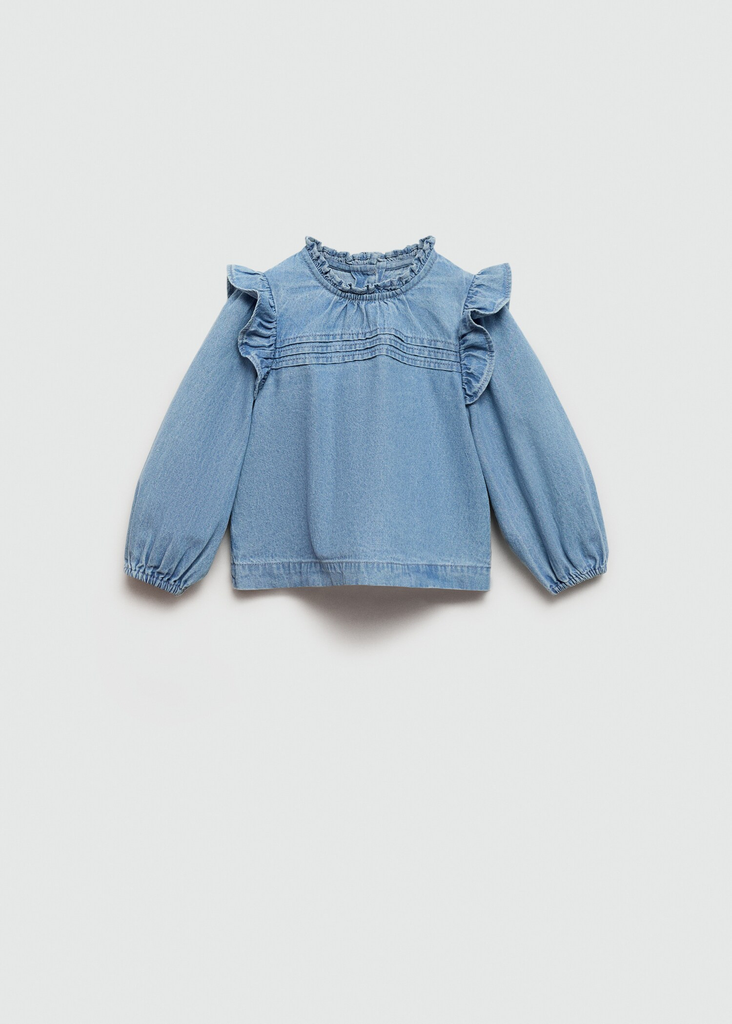 Frilled denim shirt - Kids | MANGO USA | MANGO (US)