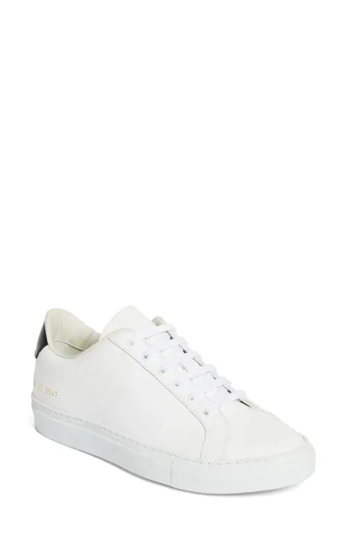 Common Projects Retro Classic Low Top Sneaker in White/Black at Nordstrom, Size 9Us | Nordstrom