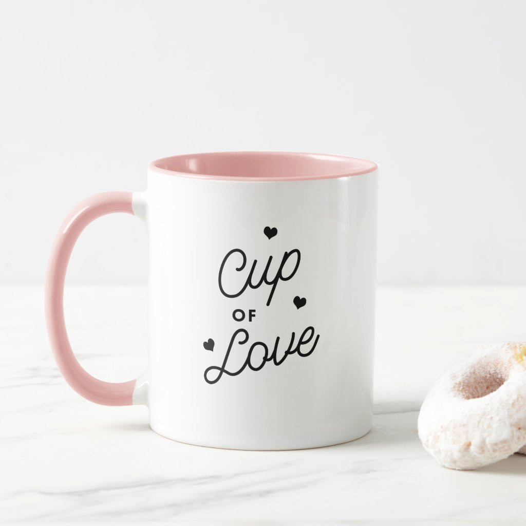Cup of Love Valentine Modern Cute Chic Mug | Zazzle