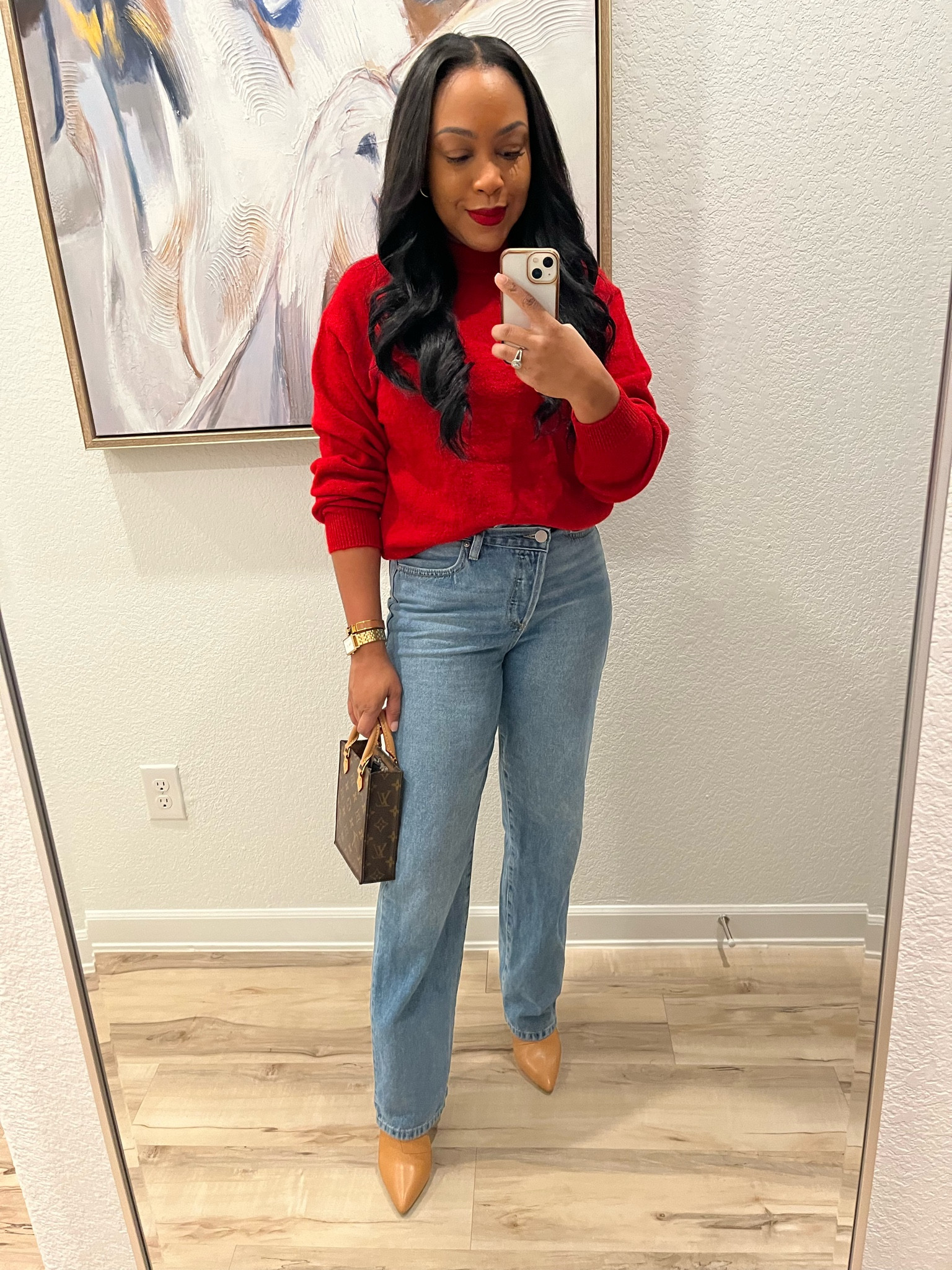 Cozy red sweater. I'm wearing a size XXS for a more fitted look❤️

#LTKStyleTip #LTKSeasonal #LTKWorkwear