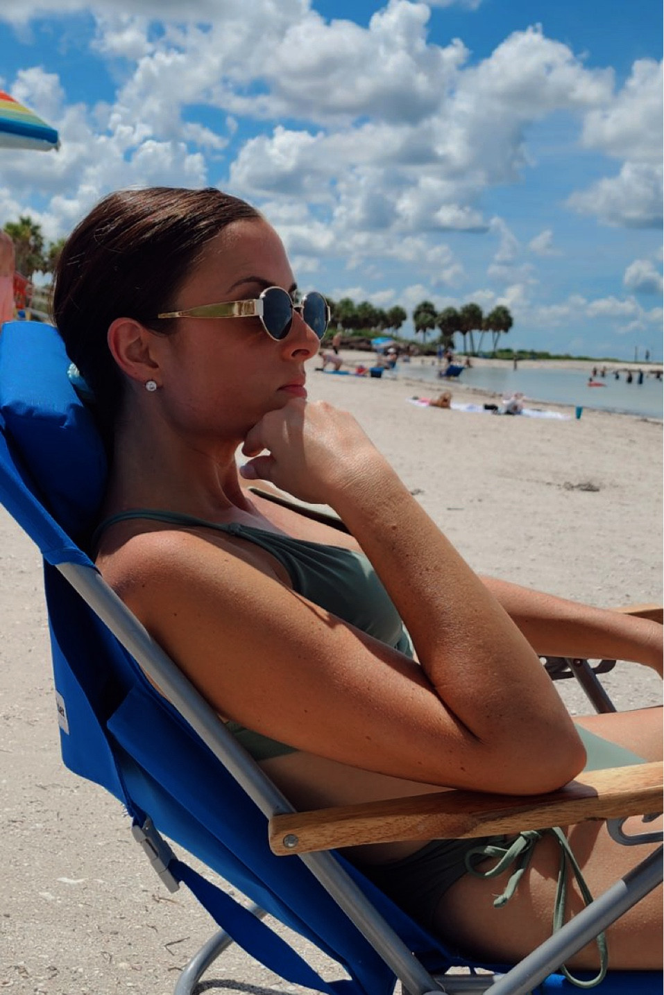 Mini beach day while the kiddos were at school. Sharing my sojos sunglasses & target swim set below 🤍 happy Friday ! 

#LTKSwim #LTKFindsUnder50