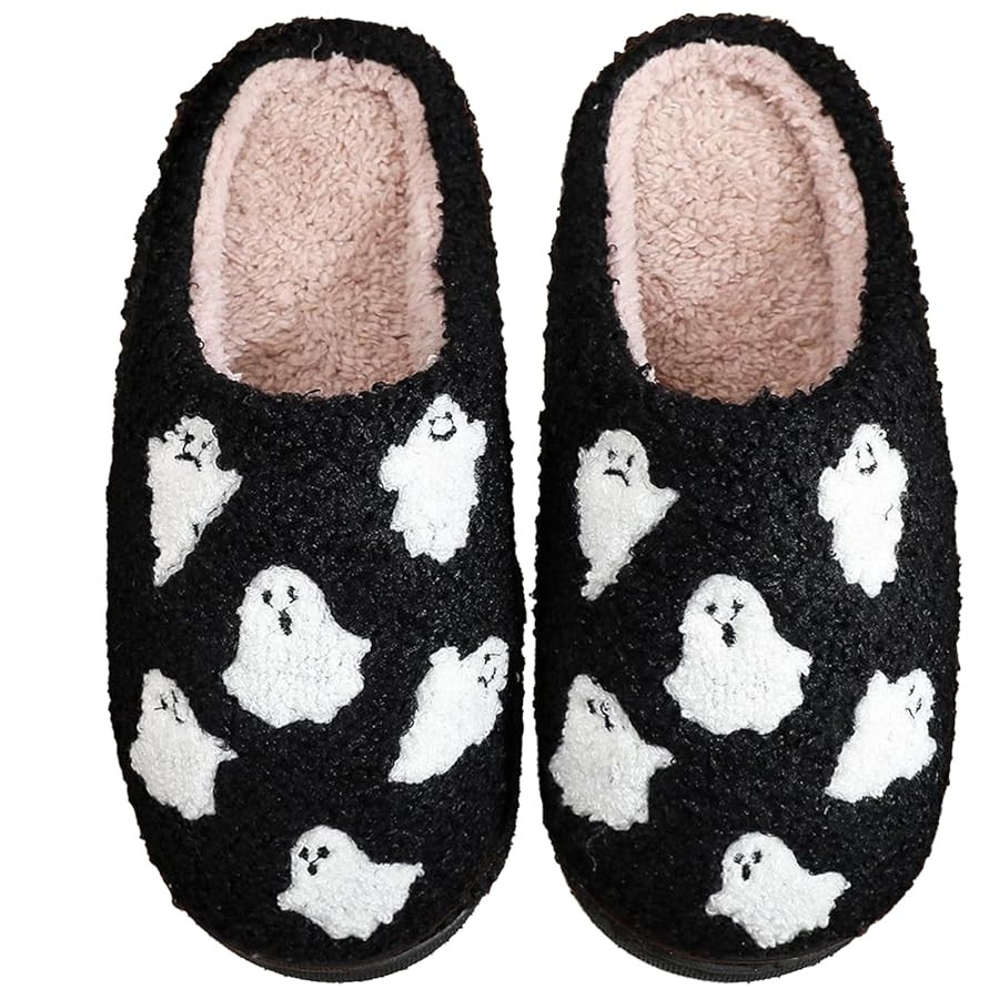 Afellicy Halloween Christmas Slippers Checkered Scuff for Women and Men Holiday Indoor Bedroom Fl... | Amazon (US)
