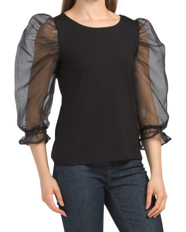Illusion Puff Sleeve Top | Marshalls