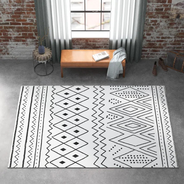 Phoebe Performance Black/White Rug | Wayfair North America