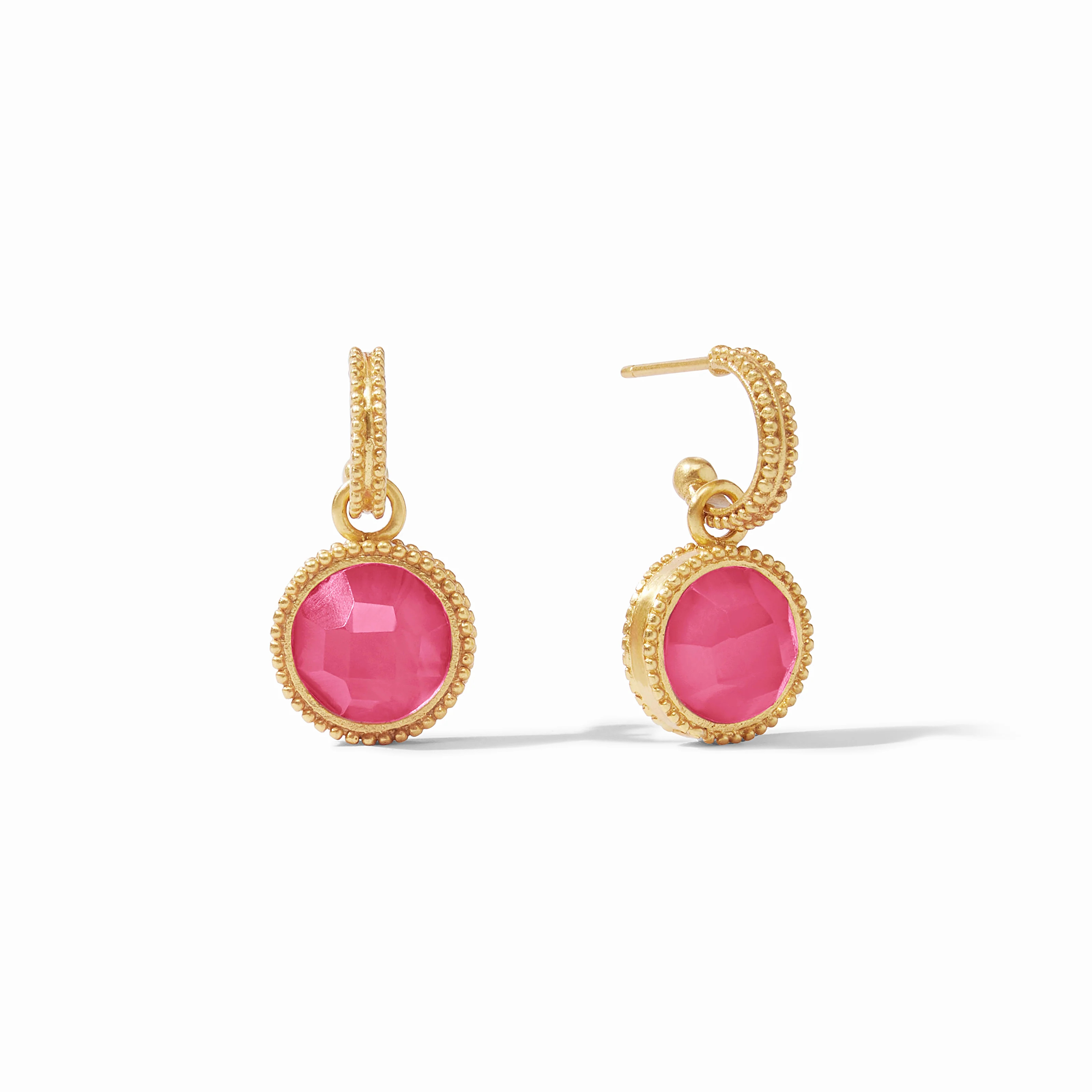 Fleur-de-Lis Hoop & Charm Earrings | Julie Vos, Pink Jewelry, Mothers Day Gift, Summer Fashion,  | Julie Vos
