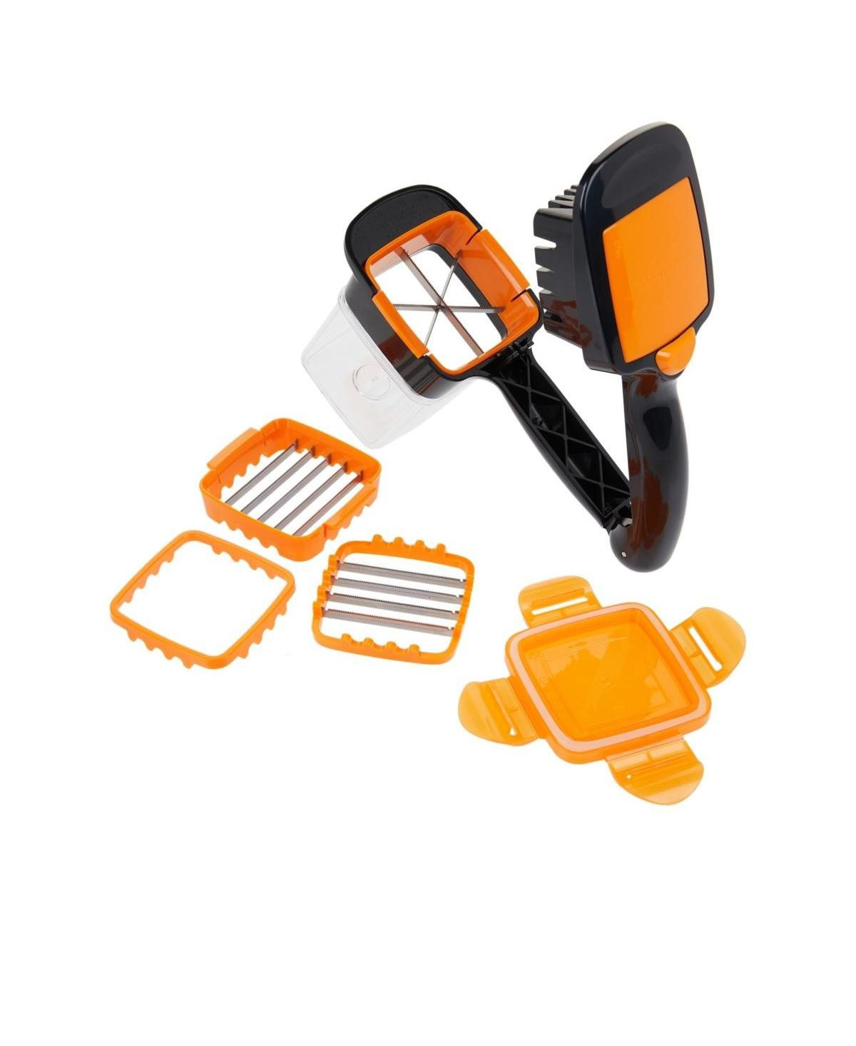 Nutri Chopper 5-in-1 Compact Portable Handheld Kitchen Slicer with Storage Container - Black/orange | Macy's