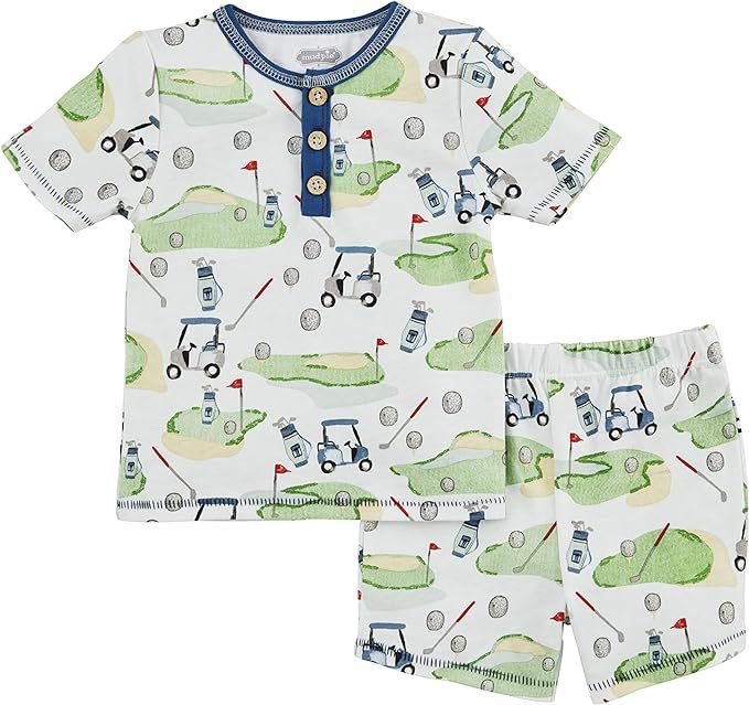 Mud Pie boys Short Sleeves Mud Pie Golf Pajama Set Gray 4 Toddler, Golf, 4T US | Amazon (US)