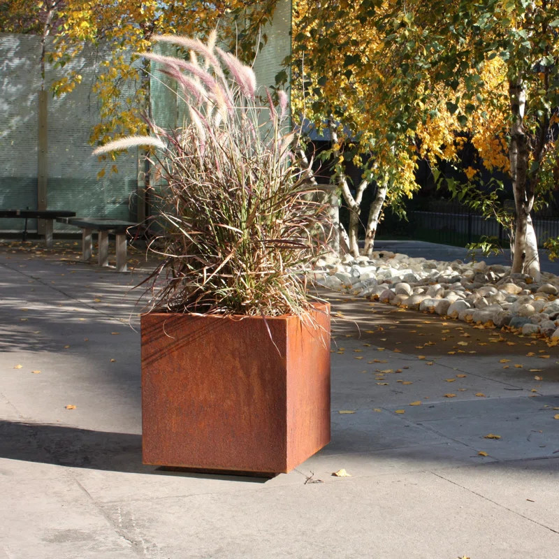 Metallic Series Corten Steel Planter Box | Wayfair North America
