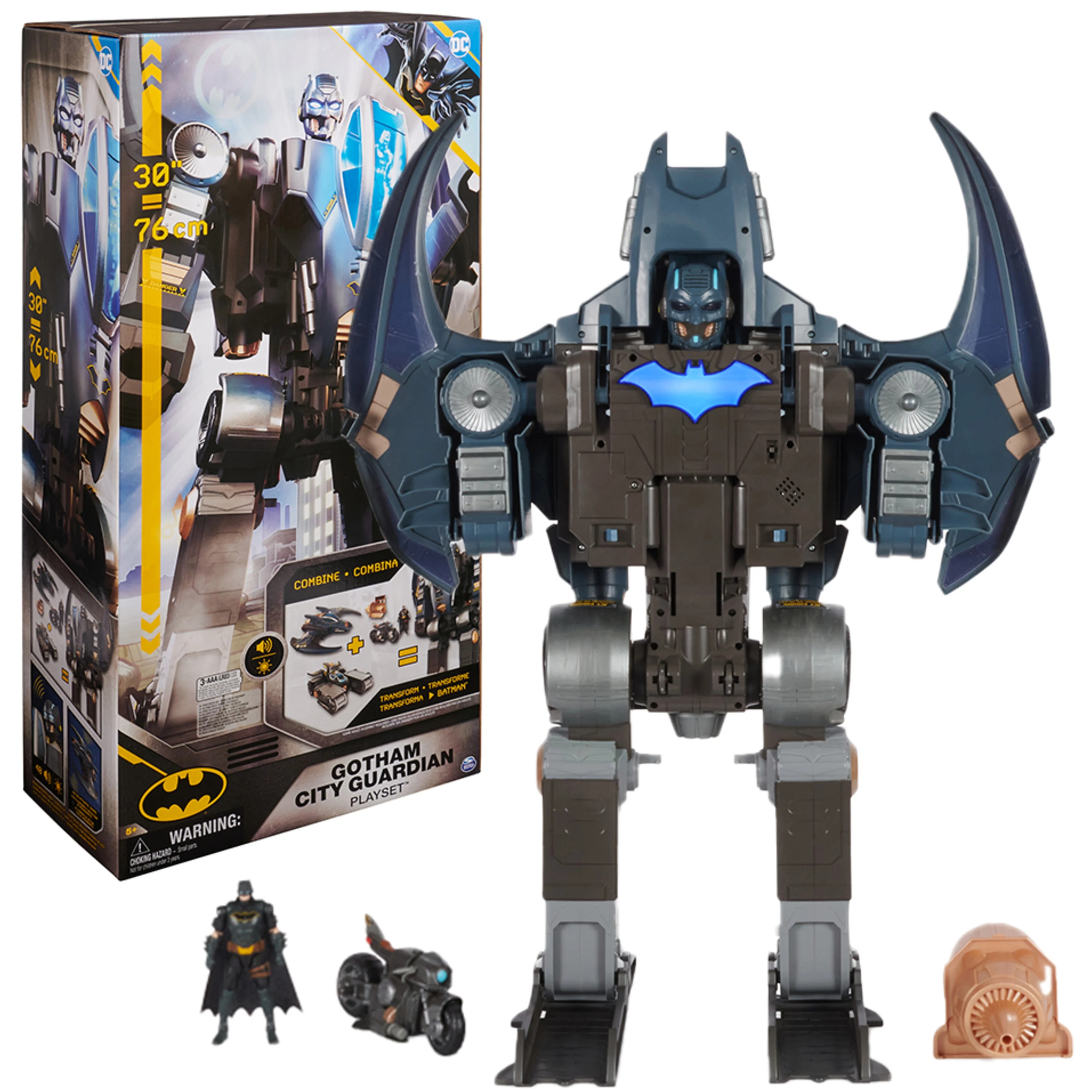 DC Comics, Batman, Gotham City Guardian Playset, 4-in-1 Transformation, Batman Figure, Lights & 4... | Walmart (US)