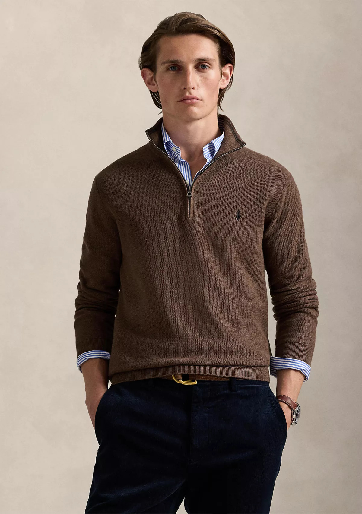 Mesh Knit Cotton Quarter Zip Sweater | Belk