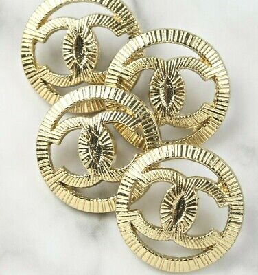 Chanel Buttons 4pc CC Gold 20 mm Vintage Style Unstamped 4 Buttons AUTH!!!  | eBay | eBay US