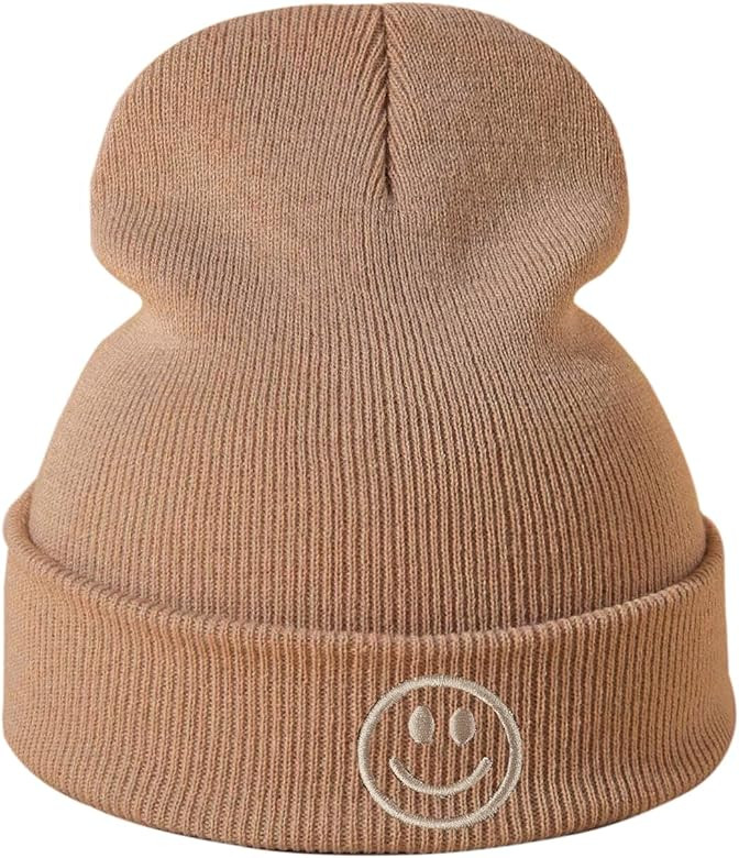 Cioatin Knit Cuff Beanie Cute Graphic Embroidery for Men Women Soft Winter Hats Skull Cap Preppy ... | Amazon (US)