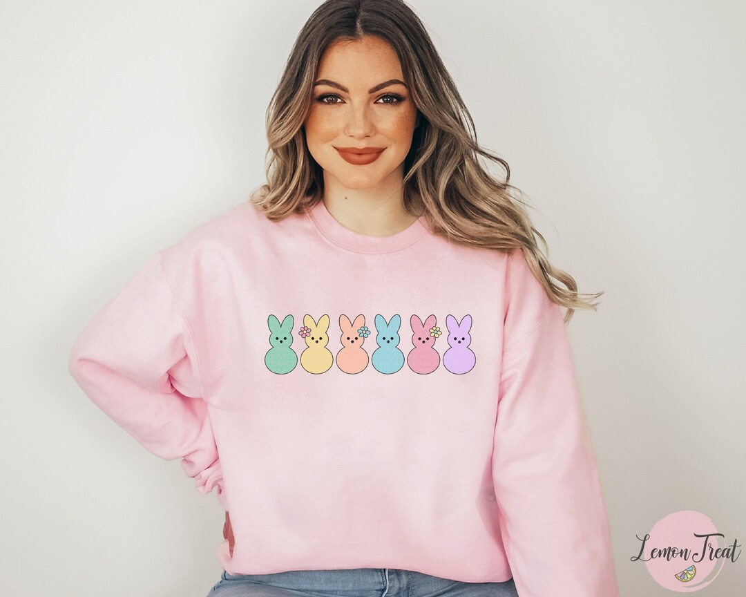 Easter Peeps Sweatshirt, Womens Easter Spring Sweatshirt, Easter Sweatshirt, Happy Easter Sweatsh... | Etsy (US)
