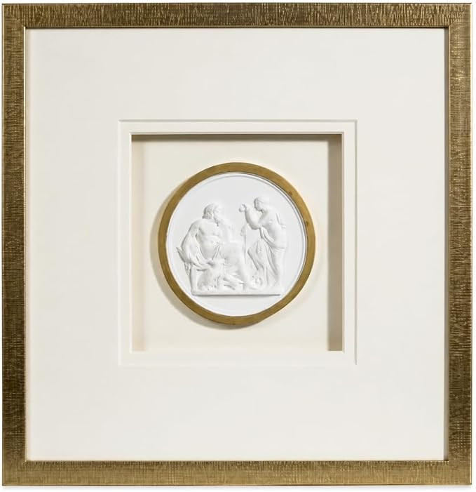 Gold Frames Wall Art Bedroom,Intaglio Relief Wall Decor Living Room Sculptures,Vintage Decor Chri... | Amazon (US)