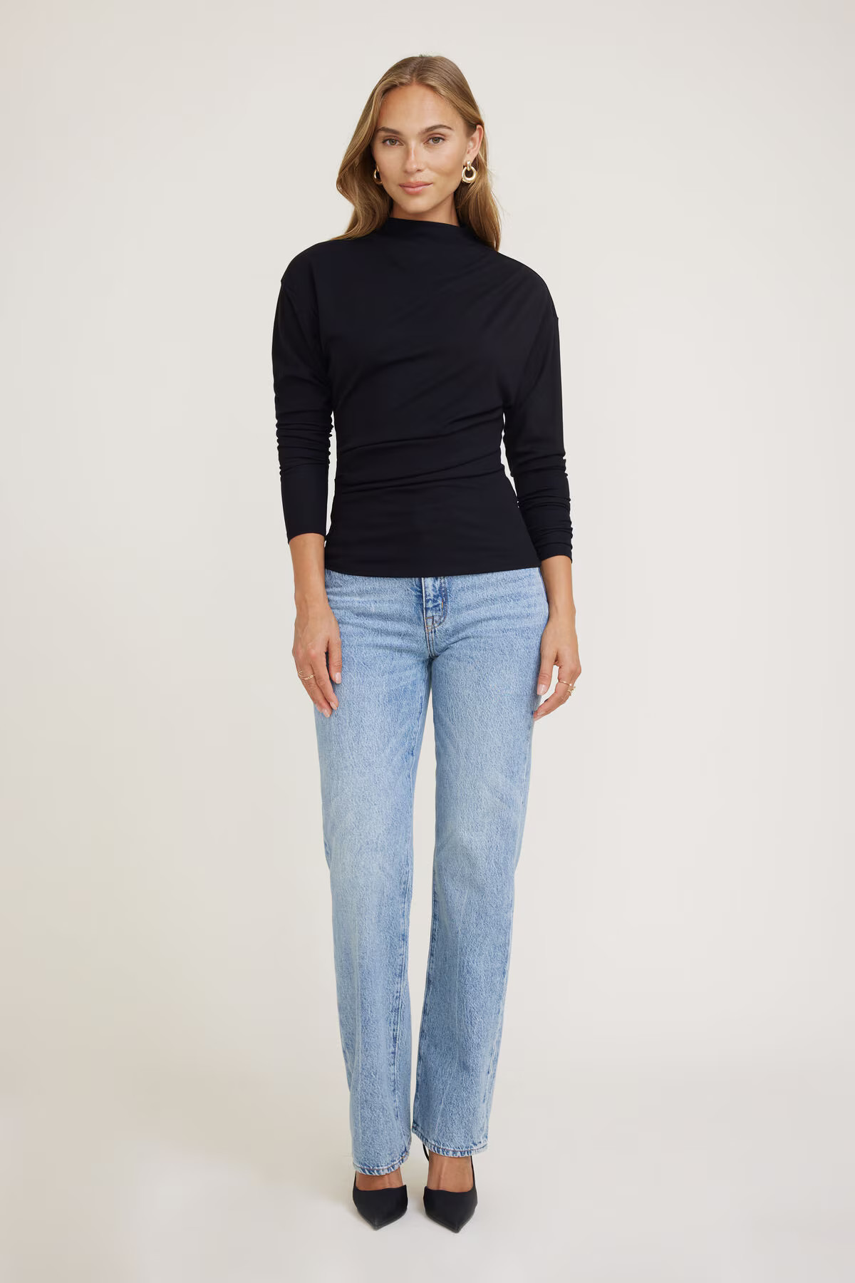 Draped Long Sleeve Top | Dynamite Clothing