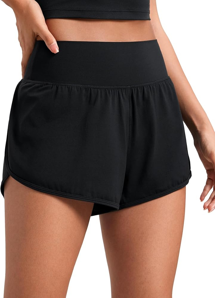 CRZ YOGA Butterluxe-Light High Waisted Dolphin Shorts for Women 2.5" Soft Split for Casual Lounge... | Amazon (US)