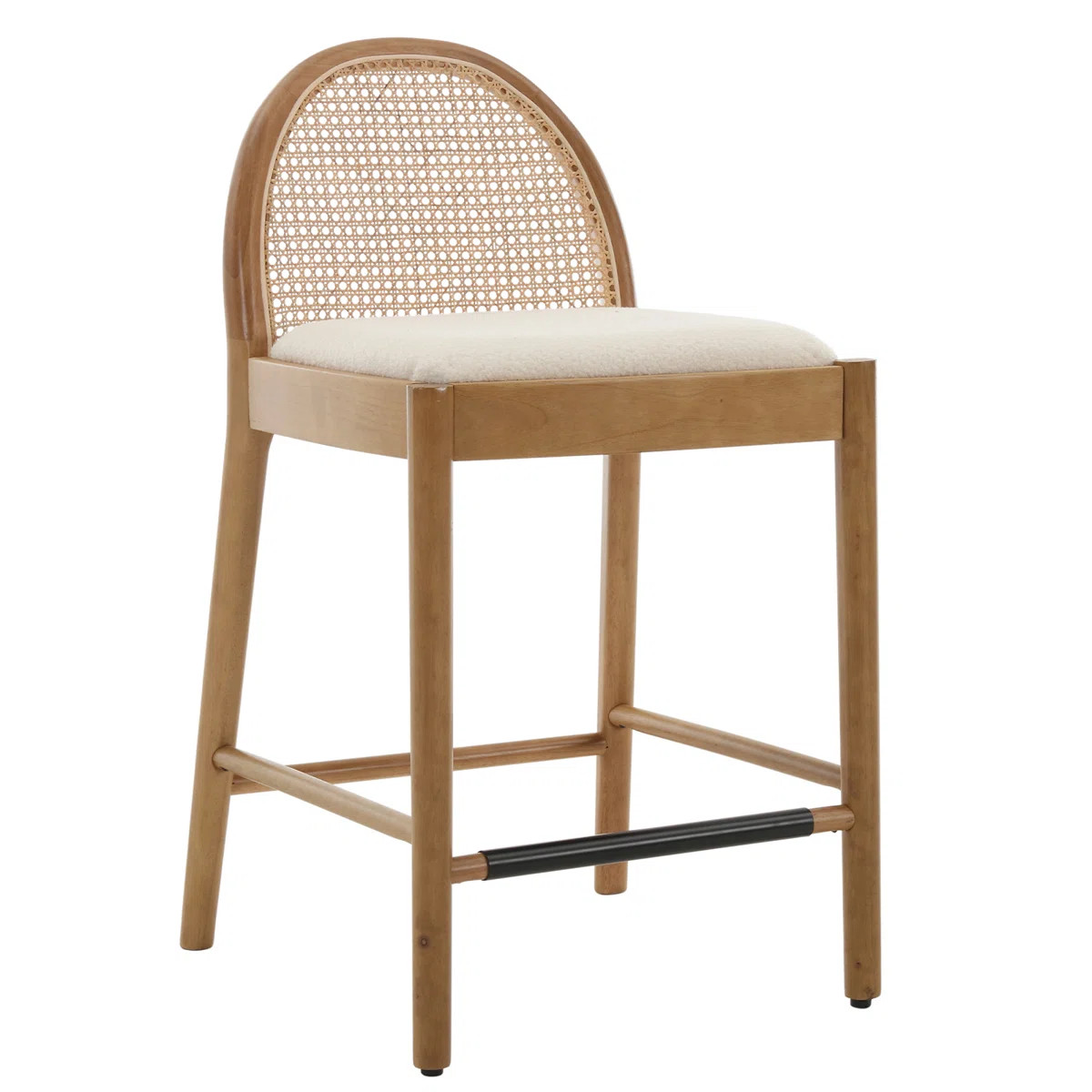Bayou Breeze Emington Modern Stools with Rattan Backrests and Wood Frame & Reviews | Wayfair | Wayfair North America