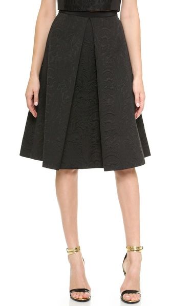 Tibi Lia Jacquard Full Skirt - Black | Shopbop