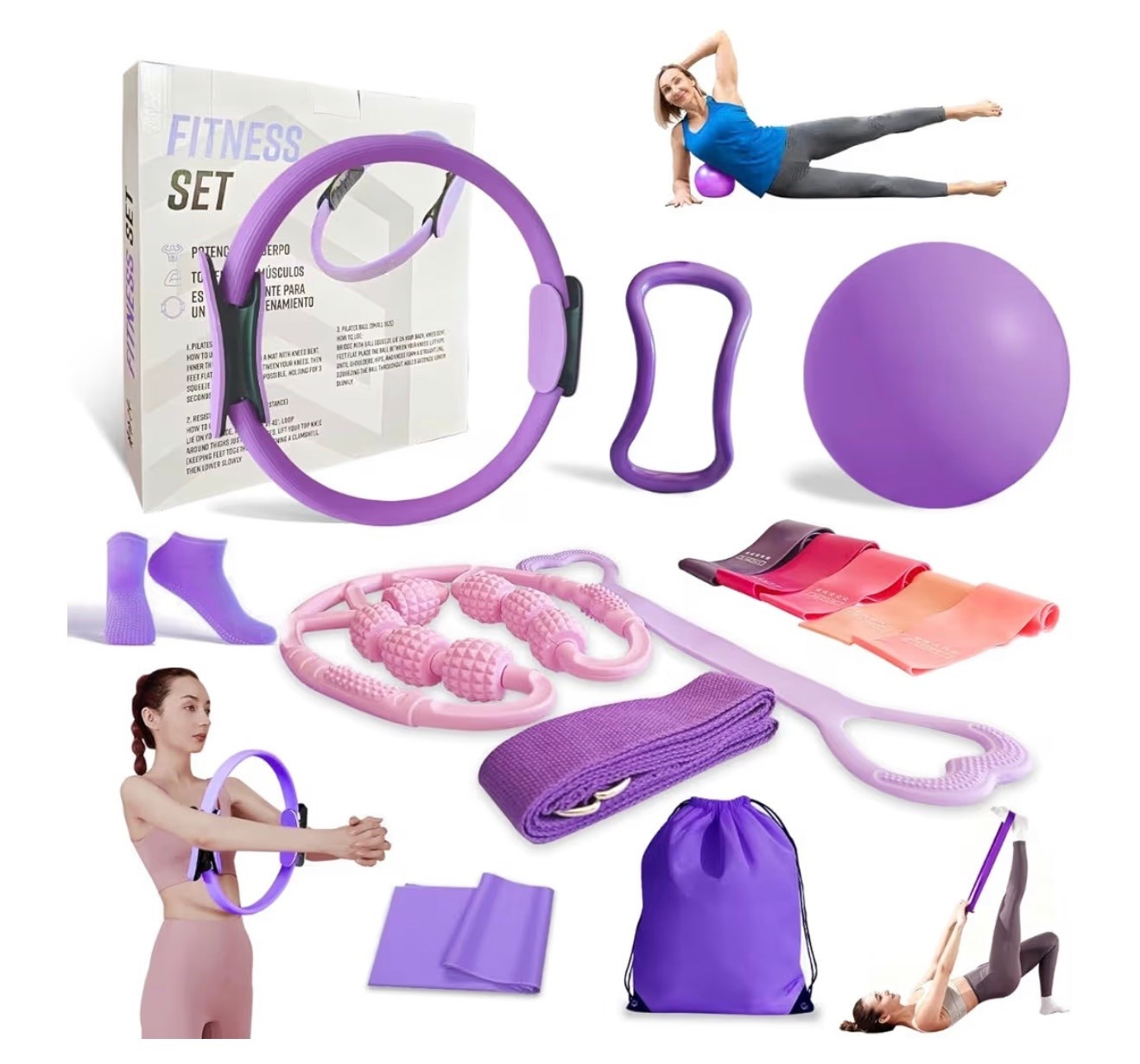 Great for getting back in shape.

Home Workout Pilates Kit for Women, Better me Pilates Ring and Ball Set Essentials Equipment, with 5 Resistance Bands, Massager Roller, Yoga Starter Accessories

#LTKOver40 #LTKfitnessgoals #LTKGiftGuide