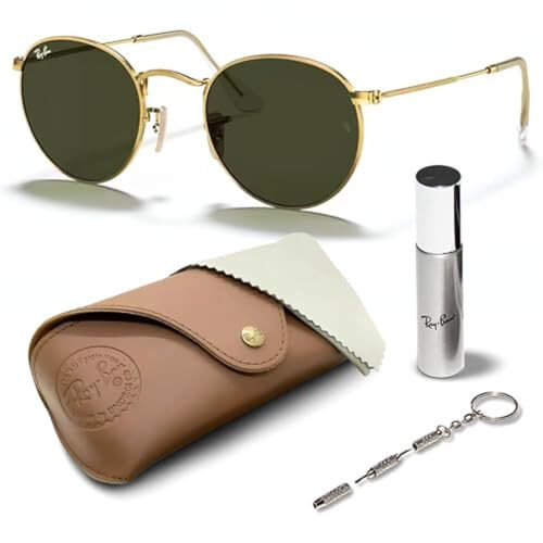 Ray-Ban RB3447 ROUND METAL Sunglasses with Official Eyewear Kit | Amazon (US)