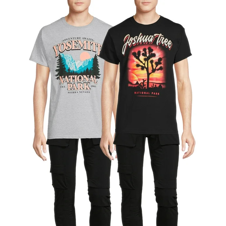 Yosemite and Joshua Tree Men's National Park Graphic T-Shirt, 2-Pack | Walmart (US)