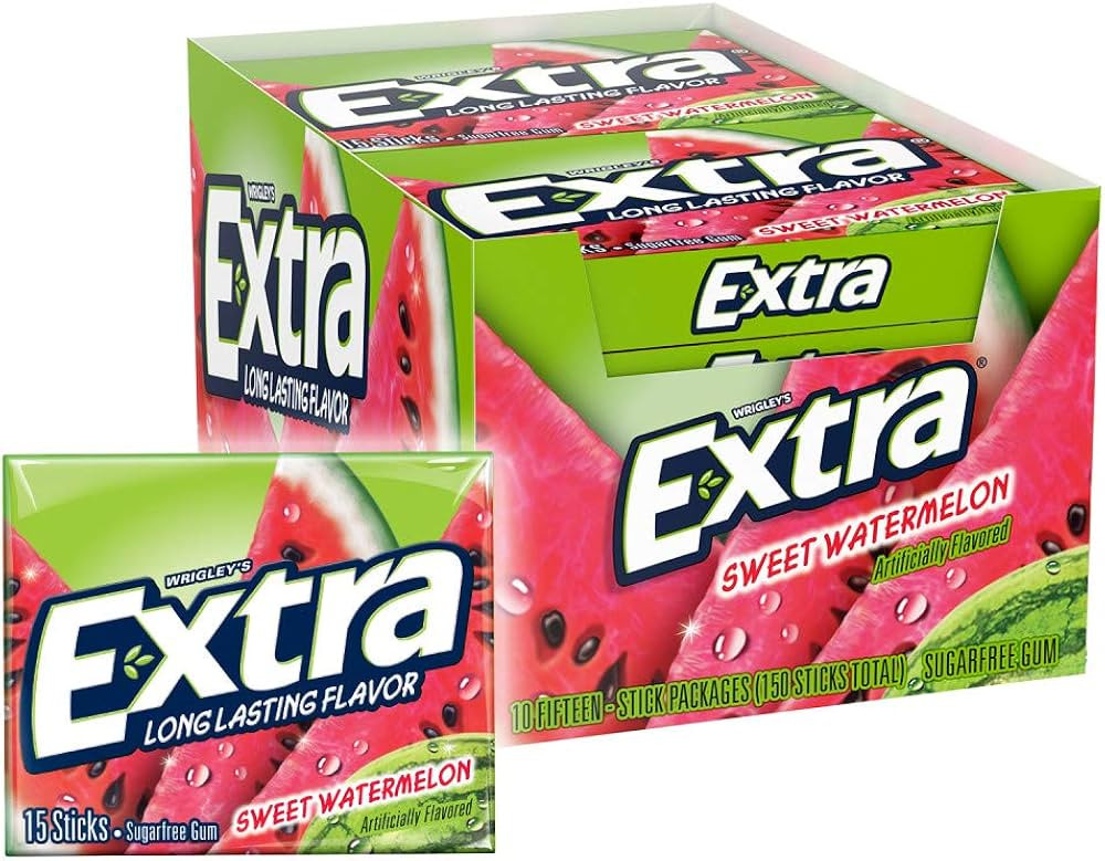 EXTRA Sweet Watermelon Sugar Free Chewing Gum - Bulk Pack, 10 Count Fifteen Stick Packs,150 Piece... | Amazon (US)
