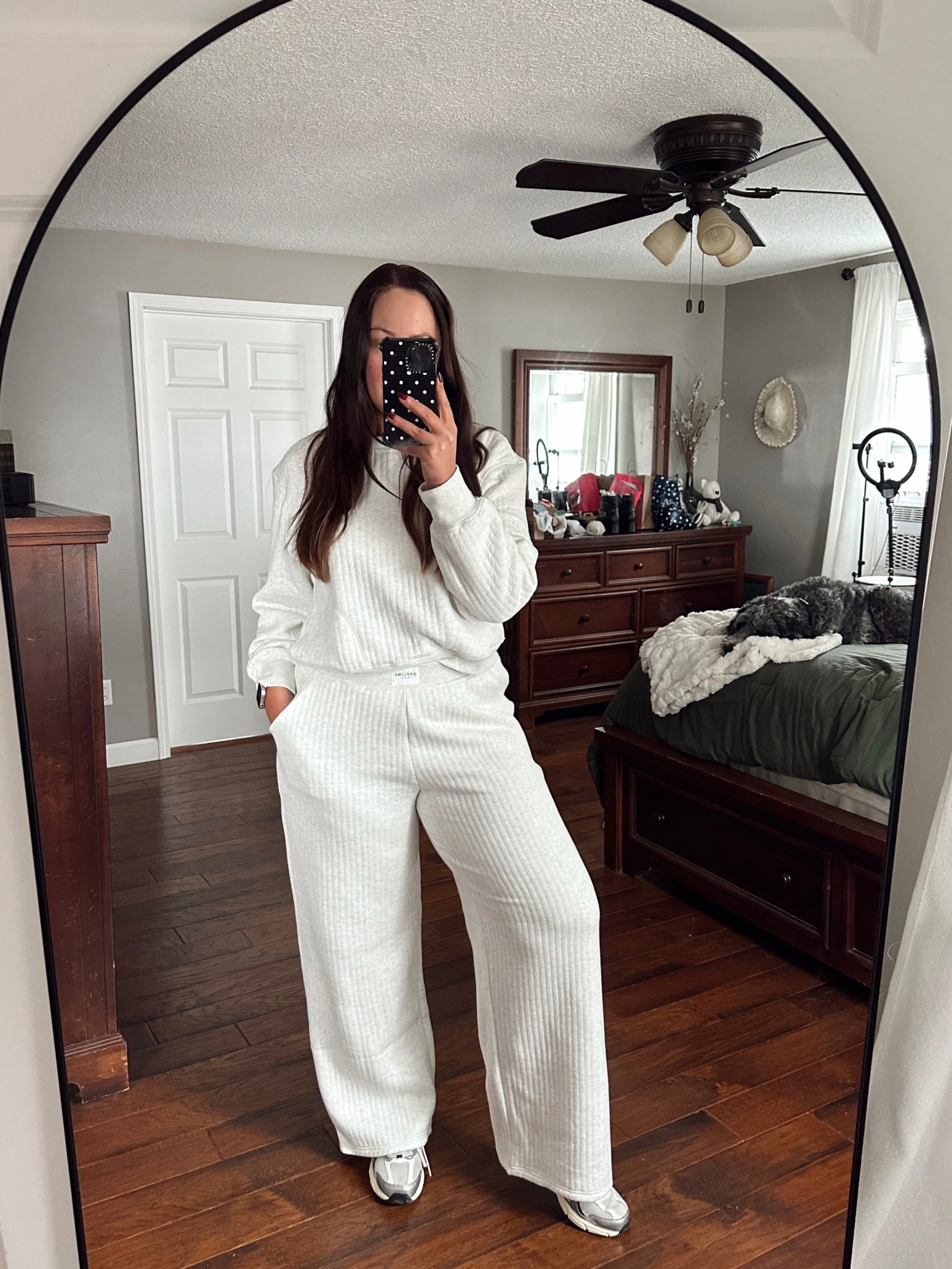 If you love comfy sets but still want to feel put together 🤍 This Aerie matching set is SO cozy, soft, and actually tall girl friendly 🙌 I’m wearing a size large long and the length is perfect. Lightweight but warm, great for lounging, errands, or travel days. It also comes in a few neutral colors that are perfect for everyday wear. This is one of those sets you’ll reach for on repeat ✨ 25% off right now ‼️ 

aerie matching set, tall girl friendly lounge set, cozy loungewear set, ribbed matching set, neutral lounge outfit, comfy travel outfit, aerie loungewear, wide leg lounge pants, casual everyday outfit, soft lounge set, tall women loungewear, aerie real, aerie new arrivals

#LTKTall #LTKootd