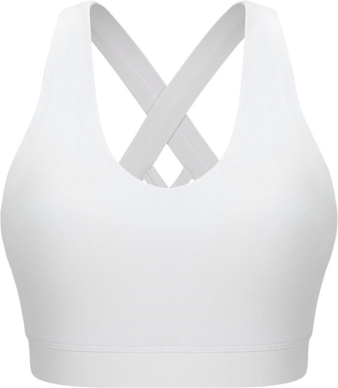 RUNNING GIRL Sports Bra for Women, Criss-Cross Back Padded Strappy Sports Bras Medium Support Yog... | Amazon (US)