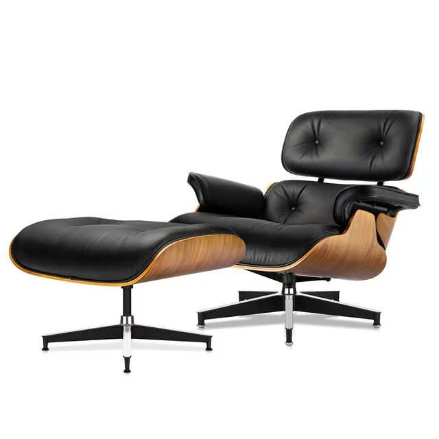 Lounge Chair, Mid Century Lounge Chair,Top Grain Leather Sofa for Living Room, Indoor Modern Loun... | Walmart (US)