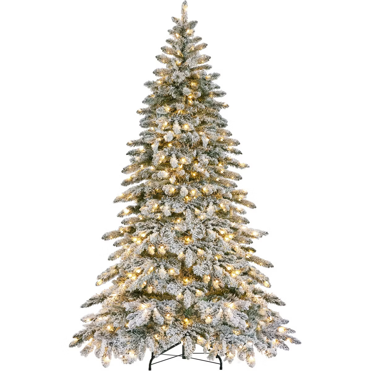 Yaheetech 6Ft/7.5Ft Pre-Lit Snow Flocked Christmas Tree, with 400 White LEDs, 940 Realistic PVC T... | Target