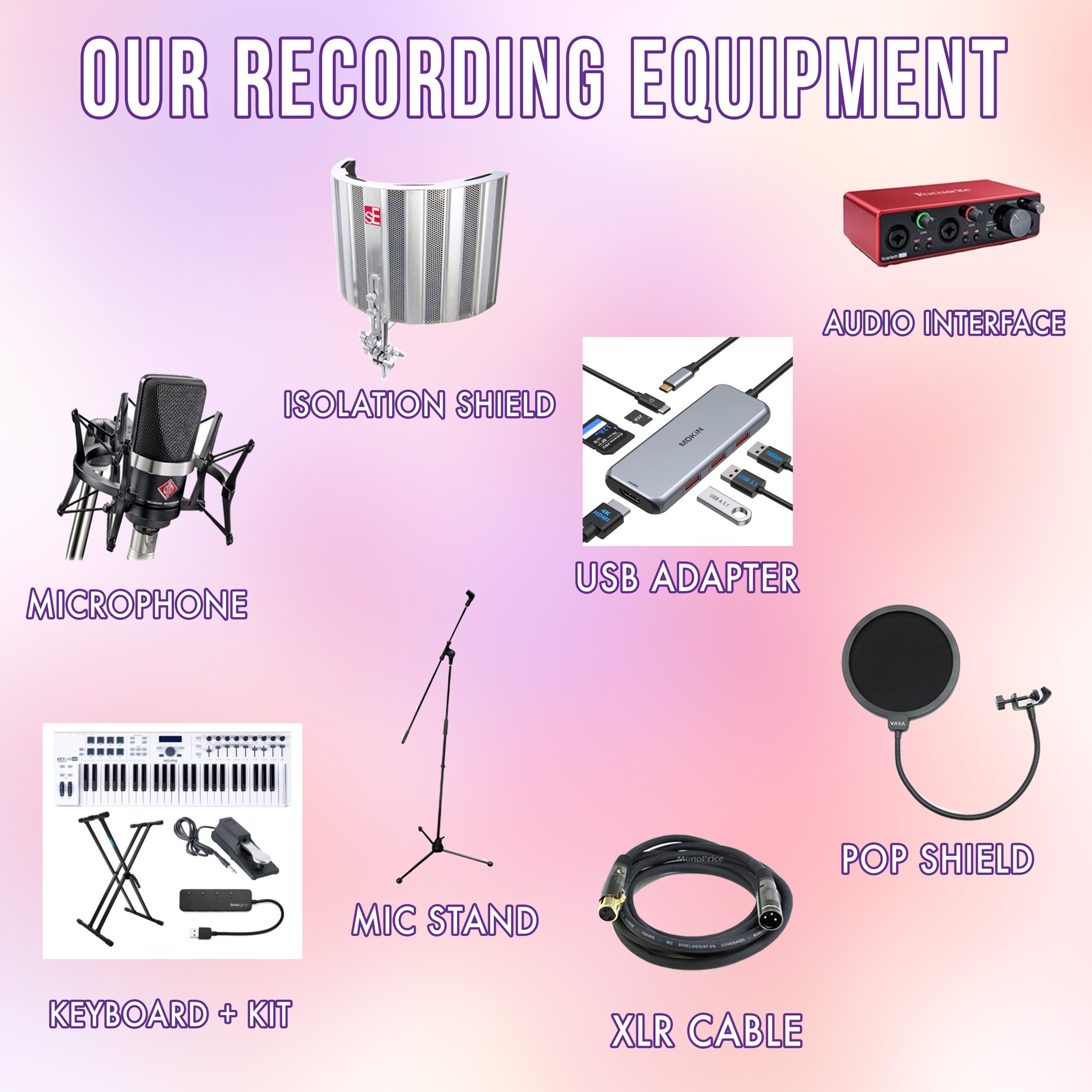 Recording equipment 
Music equipment 
Recording equipment for beginners
Audio tools 
Music tools 
Microphone 
Keyboard
Music

#LTKunder100 #LTKhome #LTKfamily