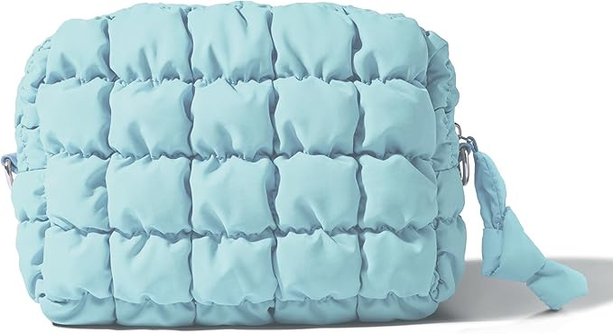 Yarnic Quilted Makeup Bag Cosmetic Bag, Travel Toiletry Bag for Women, Cute Makeup Bag Organizer ... | Amazon (US)