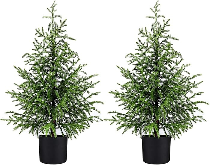 Norfolk Pine Christmas Tree Real Touch Faux Tree with Black Pot, Realistic Indoor Holiday Decor f... | Amazon (US)