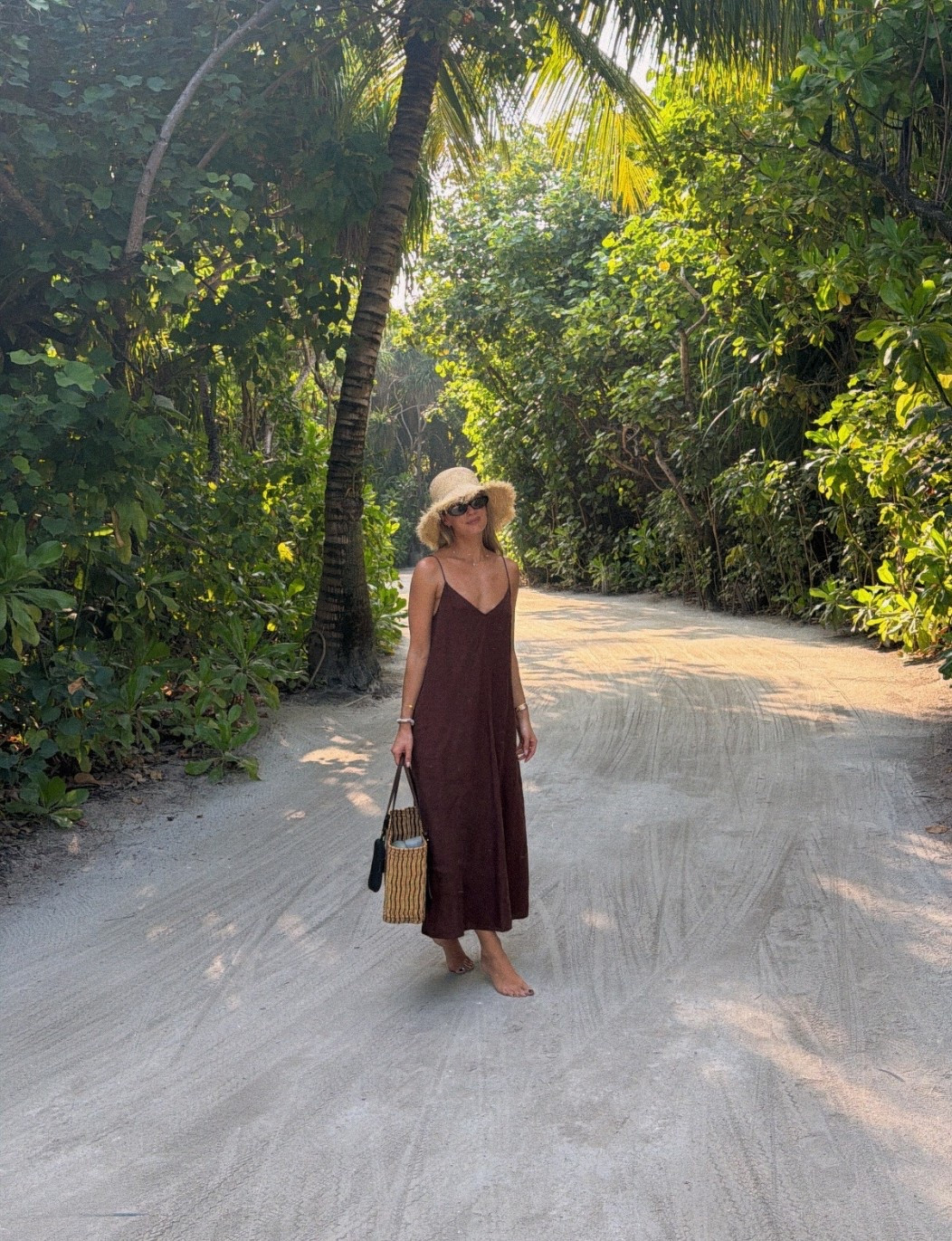 My everyday holiday outfit 🤎 Brown, linen maxi dress, elevated holiday style from Dissh. Holiday wardrobe, winter sun style. 

#LTKdresses #LTKluxury #LTKtravel