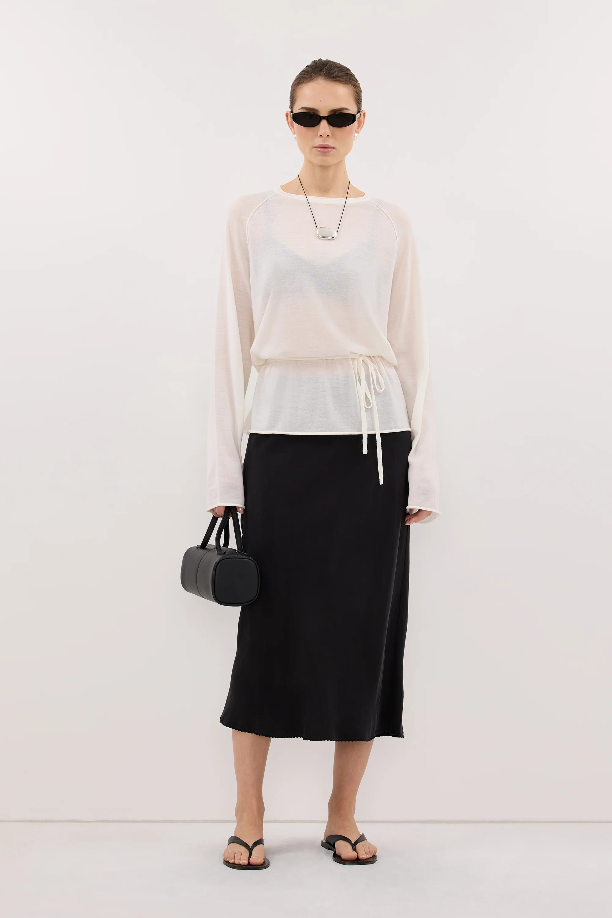 DUKE OFF WHITE MERINO SLEEVED TOP | DISSH