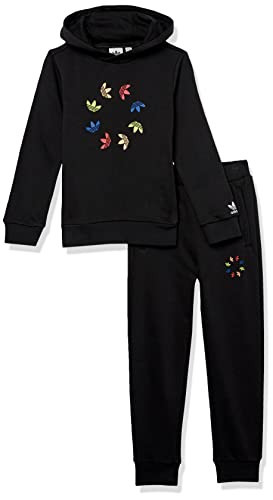 Adidas Originals Unisex Child Adicolor Hoodie Set Track Suit, Black, X-Small US | Amazon (US)
