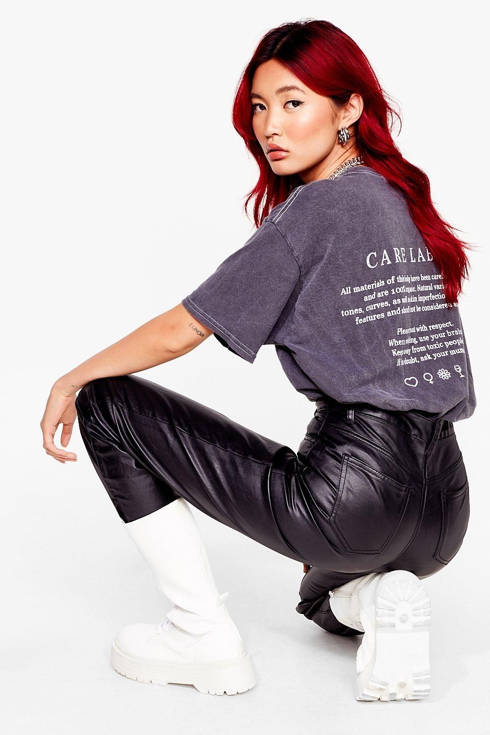 Womens Handle With Care Label Graphic Tee - Grey | NastyGal (US & CA)