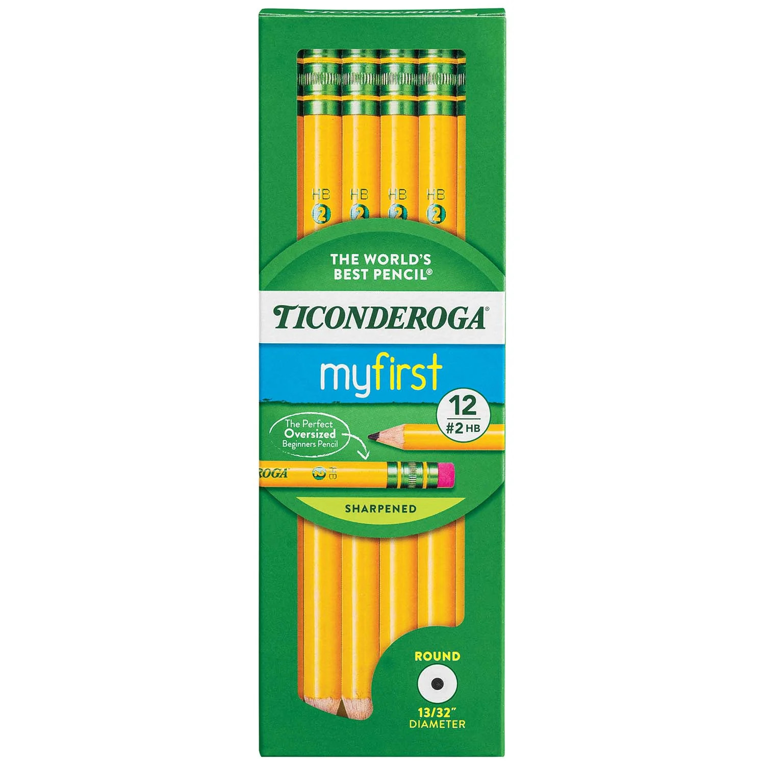 Ticonderoga My First Pencil No 2 Pencil with Eraser, Pre Sharpened Pencils, 12 Ct | Walmart (US)