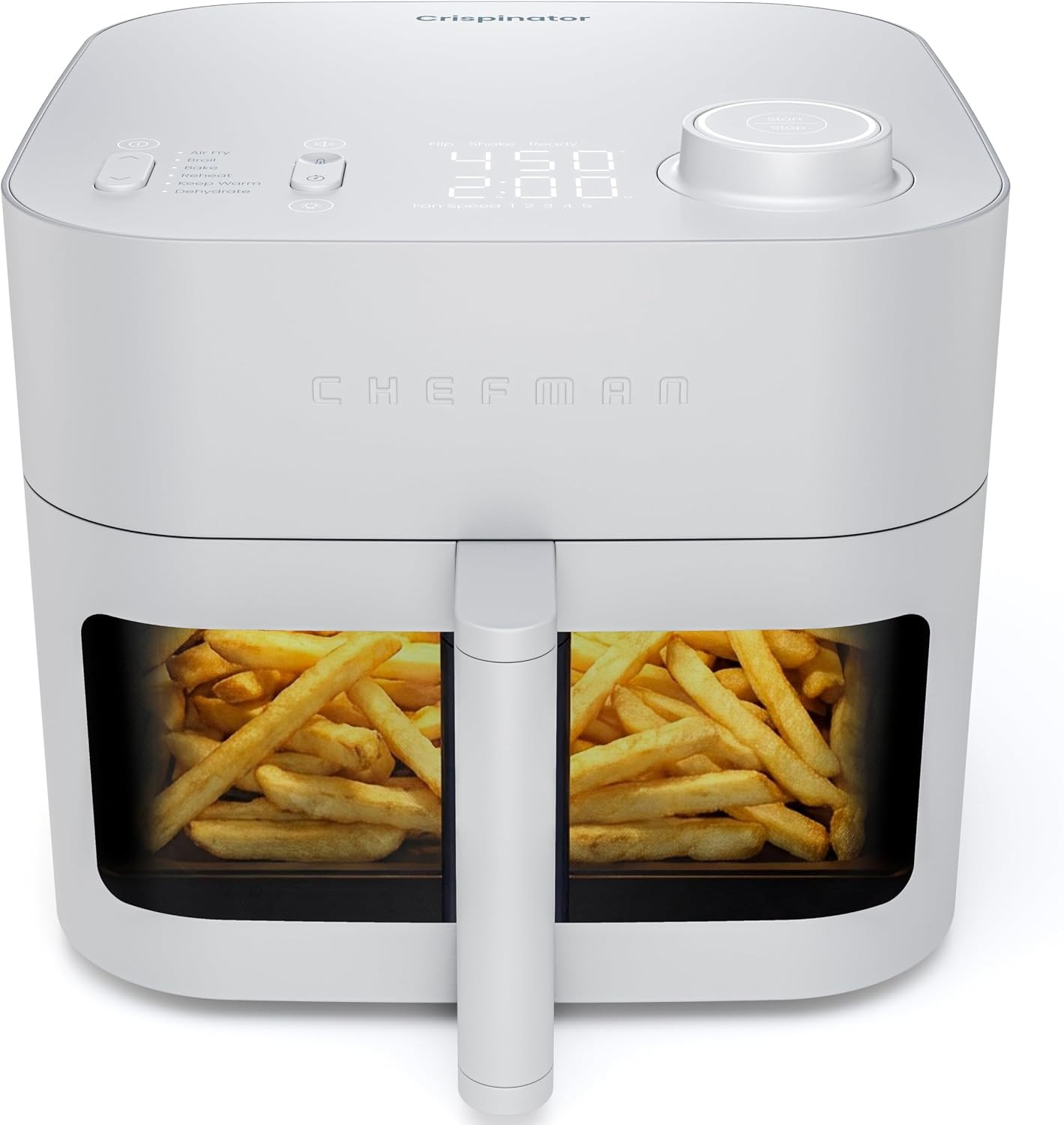 Chefman Crispinator Air Fryer 6-in-1 with 8 Qt capacity, 450°F Max Temp with TurboFry Pro Technology for Fast and Even Results, Viewing Window, Nonstick Ceramic Basket | Amazon (US)