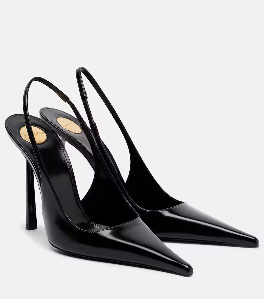 Saint Laurent Vendome 110 leather slingback pumps | Mytheresa (UK)