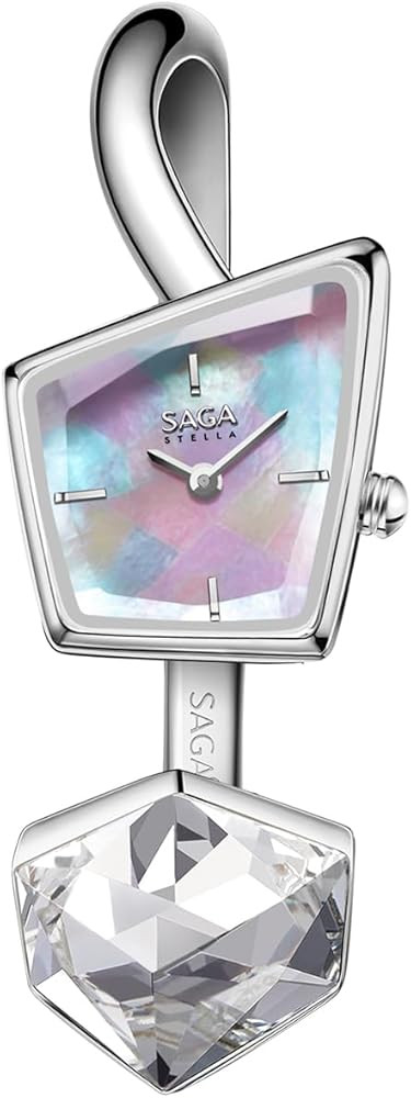 SAGA Illusion Women's Luxury Jewelry Bangle Watch, Mineral Case, 316L Stainless Steel Bracelet wi... | Amazon (US)