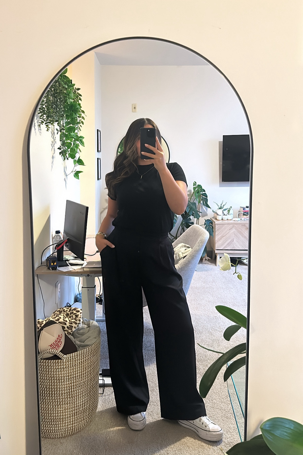 Another super easy work outfit that’s classic, comfortable, and in style. Black basics from #Amazon and #Target are good quality especially for the price and easy to find in multiple colors. And you can’t go wrong with #converse in my eyes. I love my platforms for a little extra height. 

#workoutfit #workwear #summerworkoutfit #summeroutfit #allblack

#LTKFindsUnder100 #LTKWorkwear #LTKStyleTip