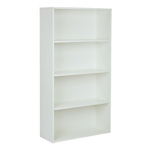 Prado 60 inches 4 Shelf Bookcase in White Engineered Wood | Cymax