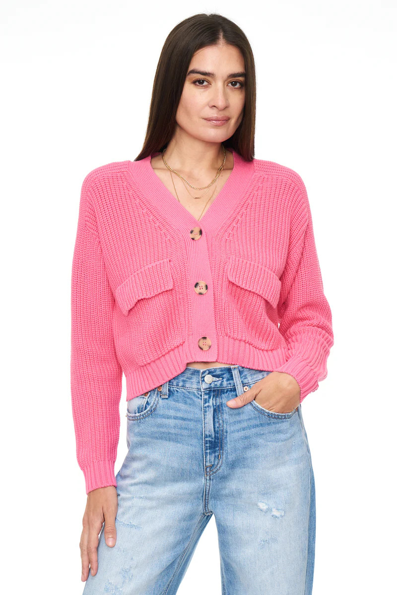 Harper Utility Cardigan - Bright Pink | Pistola Denim