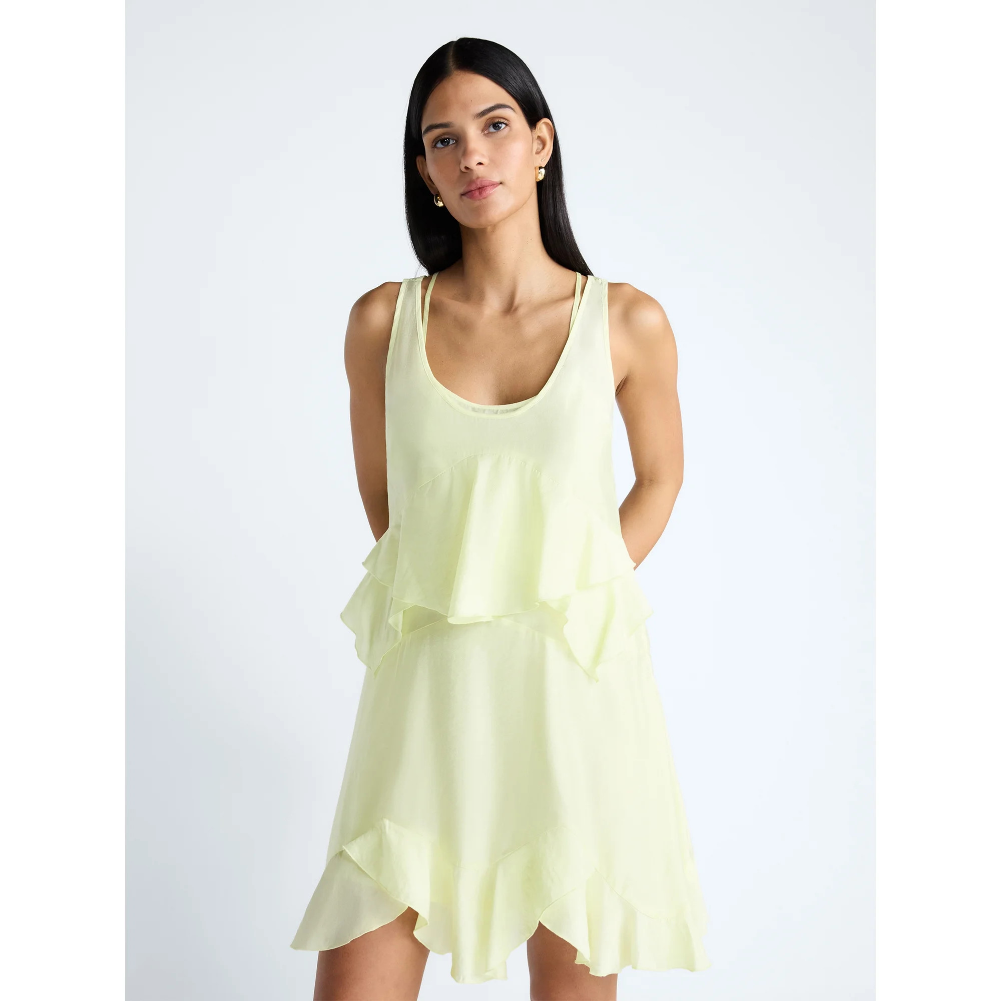 Devil Wears Prada Scoop Collection Women’s and Women's Plus Mini Ruffle Tank Dress, Sizes XS-4X | Walmart (US)