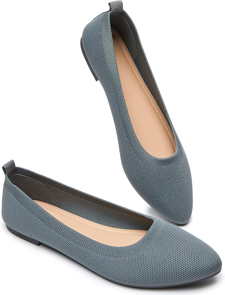 BABUDOG Women's Mesh Flats Shoes Pointed-Toe Dress Shoes for Women Black Flats Shoes Comfortable ... | Amazon (US)