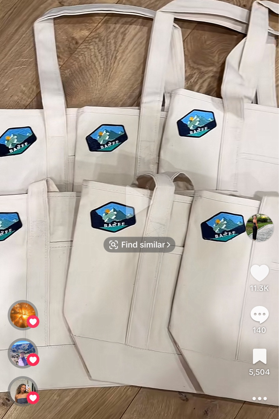 Tote bag factory is not linkable but here are a few similar ones!

If you want the exact ones: tote bag factory, Medium Size - Deluxe Heavyweight Canvas in natural 